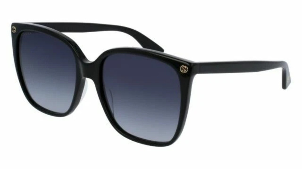 NWT Gucci GG0022S-001 Black Cat-Eye 57mm Sunglasses